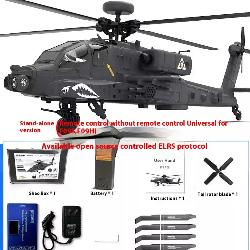 Yuxiang F11s 1:32 Apache Armed Remote-Controlled Helicopter Novice Entry-Level Intelligent Version Multifunctional Aircraft