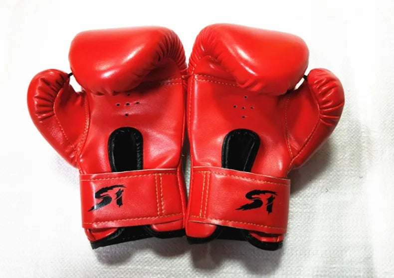 1 Pairs Kids Boxing Gloves Breathable PU Leather for Punching Bag Training Muay Thai Karate Sparring Youth Hand Protection