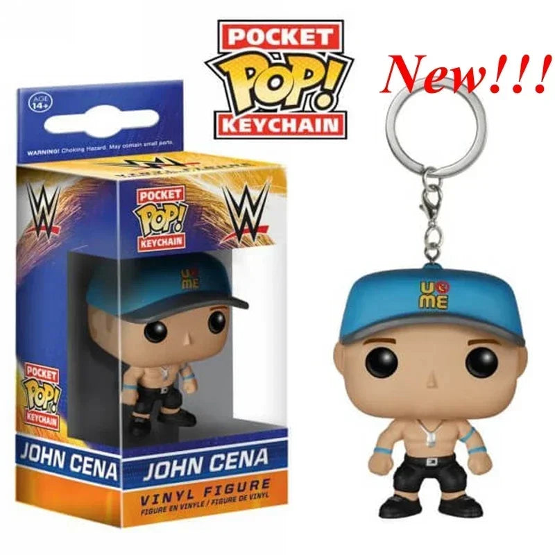 FUNKO POP Pocket Pop Keychain WWE Boxing Challenge Arena Star John Cena Vinyl Figure Keychain Pendant Toys