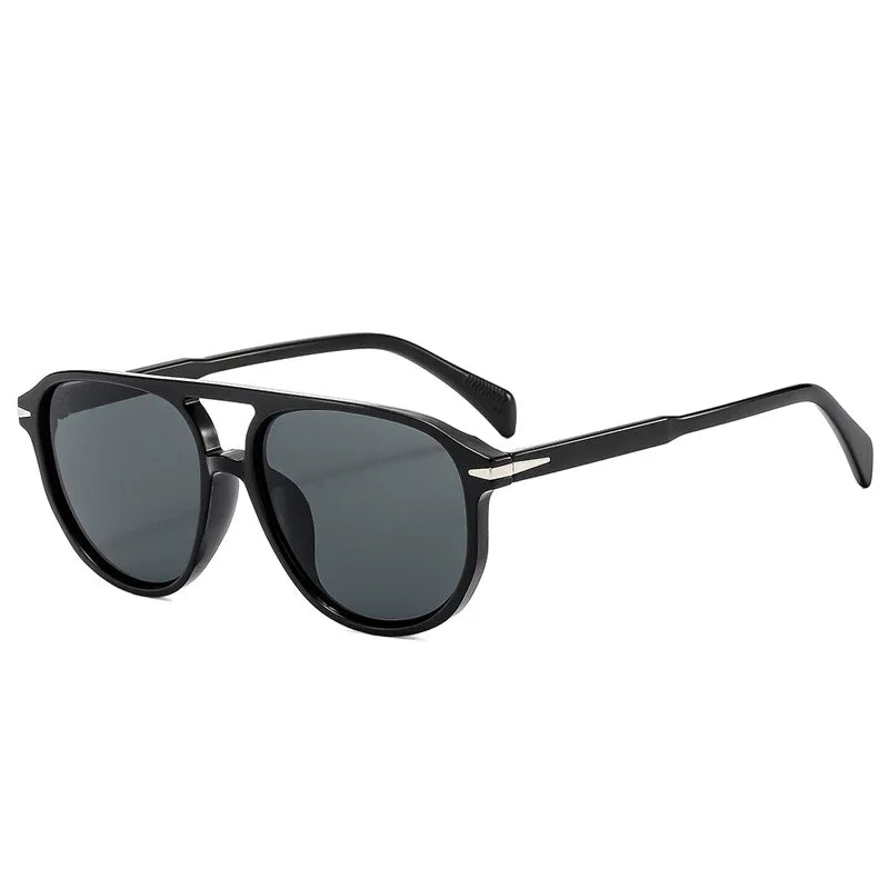 SO&EI Retro Double Bridges Pilot Men Rivets Sunglasses Fashion Brand Designer Women Luxury Sun Glasses Blue Orange Shades UV400