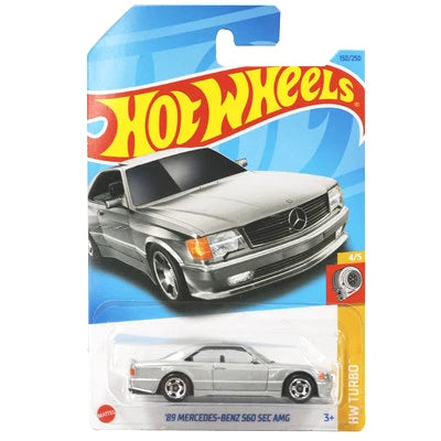 Original Hot Wheels Car HW TURBO Voiture 1/64 Alloy Diecast 89 Mercedes-Benz 560 SEC AMG Toys for Boys Collection C4982-150/250