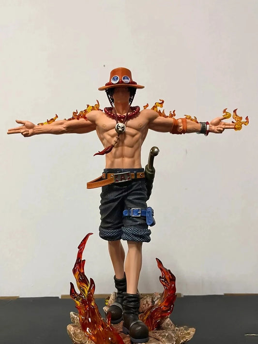 28Cm One Piece Anime Figure Portgas D Ace Action Figurine Collect PVC Figurines Desktop Decoration Model Children'S Toy Gift Gk