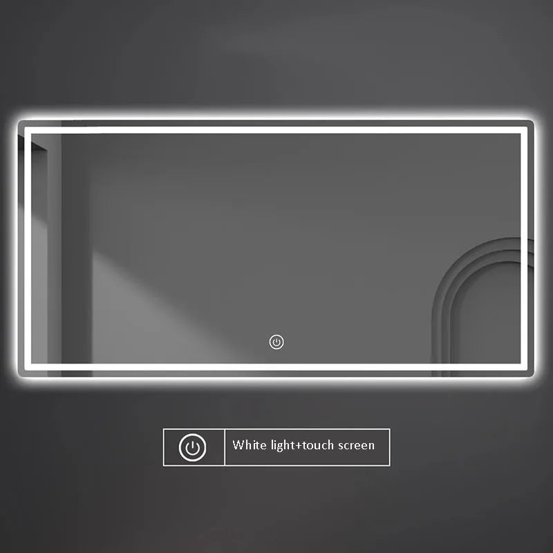 Rectangle Smart Mirror Touch Screen LED Bathroom Mirrors High Definition Anti Fog Wall Mounted Lighted Mirror Espejos De Baño