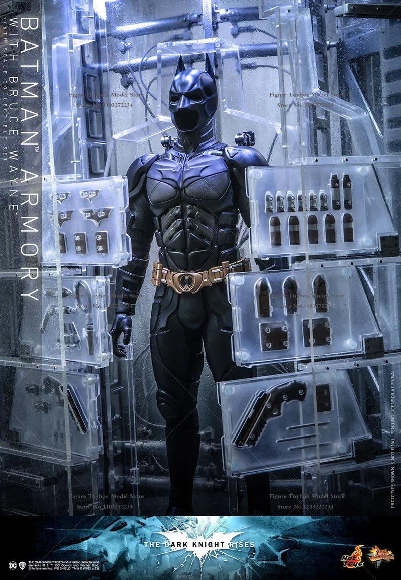 HOTTOYS HT MMS702 1/6 Batman Armory With Bruce Wane Action Figure Transparent Display Platform Decoration 12" Full Set Soldier