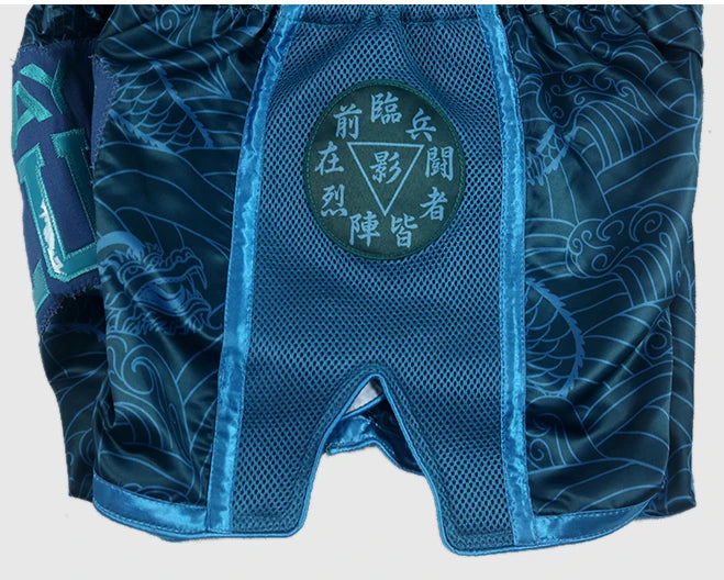 FLUORY Style Muay Thai Shorts Print Free Combat Mixed Martial Arts Boxing Training Match Pants Leisure Style