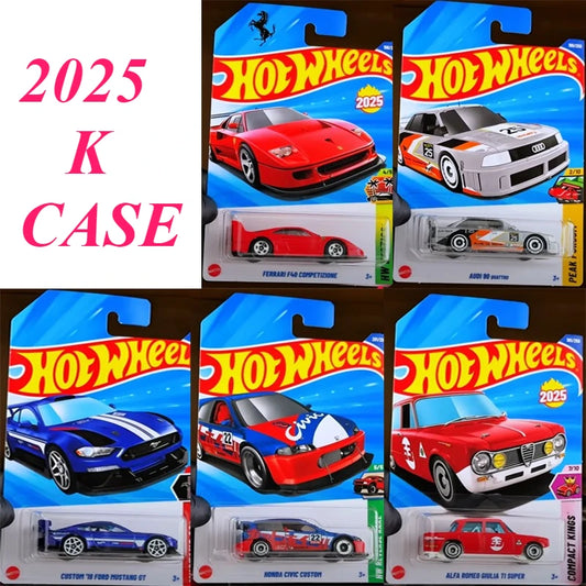 2025K Original Hot Wheels Car Boys Toys 1/64 Diecast Vehicle Batmobile Honda Civic Alfa Romeo Ferrari F40 Audi Ford Mustang Gift