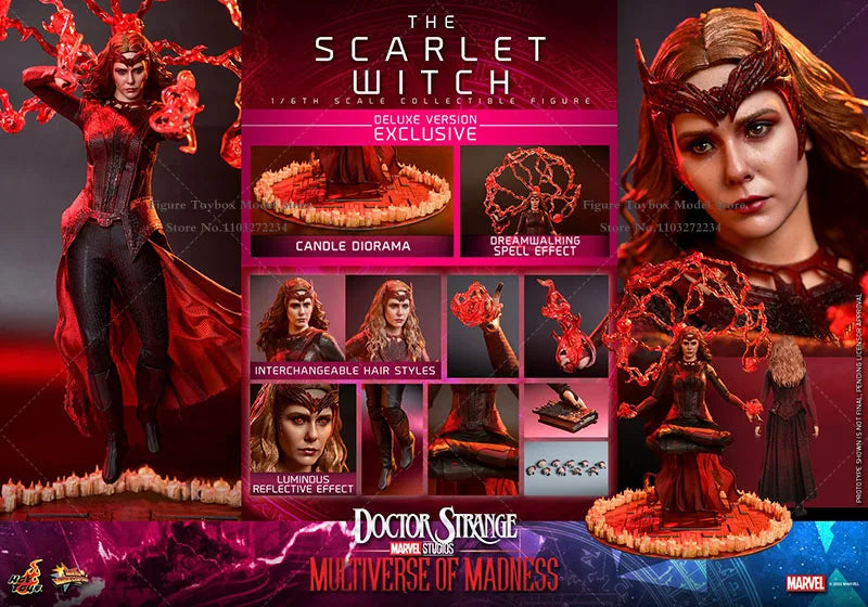 HOTTOYS HT MMS652 MMS653 Collection 1/6 The Scarlet Witch Action Figure Doctor Strange 2 Movie Delicate 12" Full Set Soldier