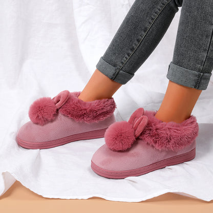 Cute Rabbit Plush Slippers - Soft, Warm, and Cozy Ladies Indoor Shoes for Home, Perfect for Relaxation and Lounging - Comfortable, Breathable, and Anti-Slip Sole Design