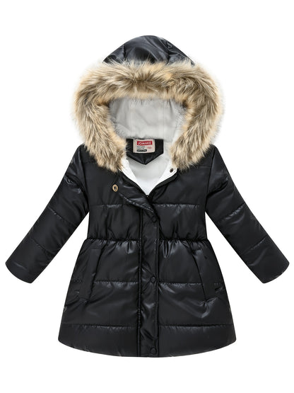 New Winter Thickened Hooded Jacket for Boys and Girls, Medium to Long Length