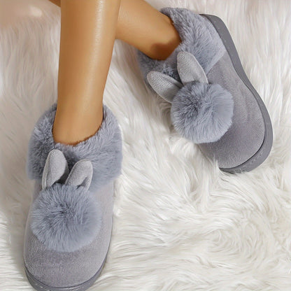 Cute Rabbit Plush Slippers - Soft, Warm, and Cozy Ladies Indoor Shoes for Home, Perfect for Relaxation and Lounging - Comfortable, Breathable, and Anti-Slip Sole Design