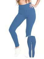 [Popular Choice] High-Waist Solid Color Leggings for Women, Stretchy Polyester Spandex Pants, Machine Washable