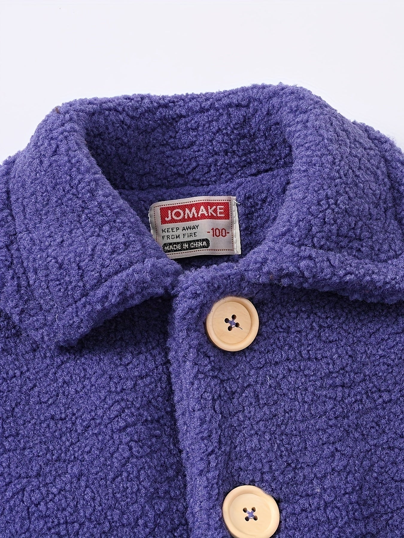 [Cozy Fleece Jacket] Cozy Fleece Jacket for Girls - Two-Tone Color Block with Plush Lining, Long Sleeves & Button Front, Casual Korean Style Winter Outerwear | Button-Up Front Jacket | Plush Lining Jacket