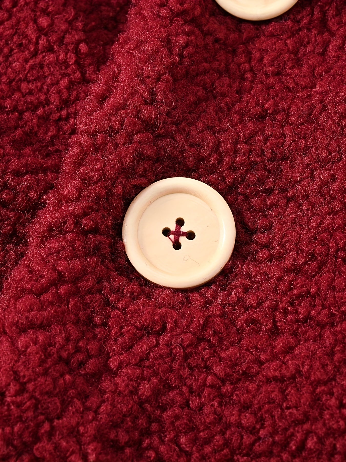 [Cozy Fleece Jacket] Cozy Fleece Jacket for Girls - Two-Tone Color Block with Plush Lining, Long Sleeves & Button Front, Casual Korean Style Winter Outerwear | Button-Up Front Jacket | Plush Lining Jacket