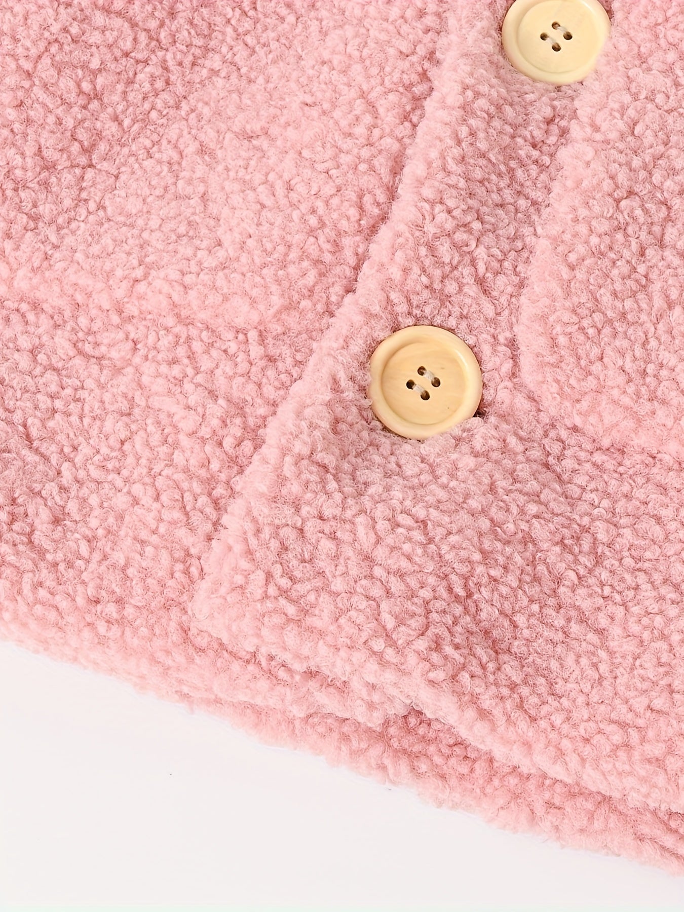 [Cozy Fleece Jacket] Cozy Fleece Jacket for Girls - Two-Tone Color Block with Plush Lining, Long Sleeves & Button Front, Casual Korean Style Winter Outerwear | Button-Up Front Jacket | Plush Lining Jacket