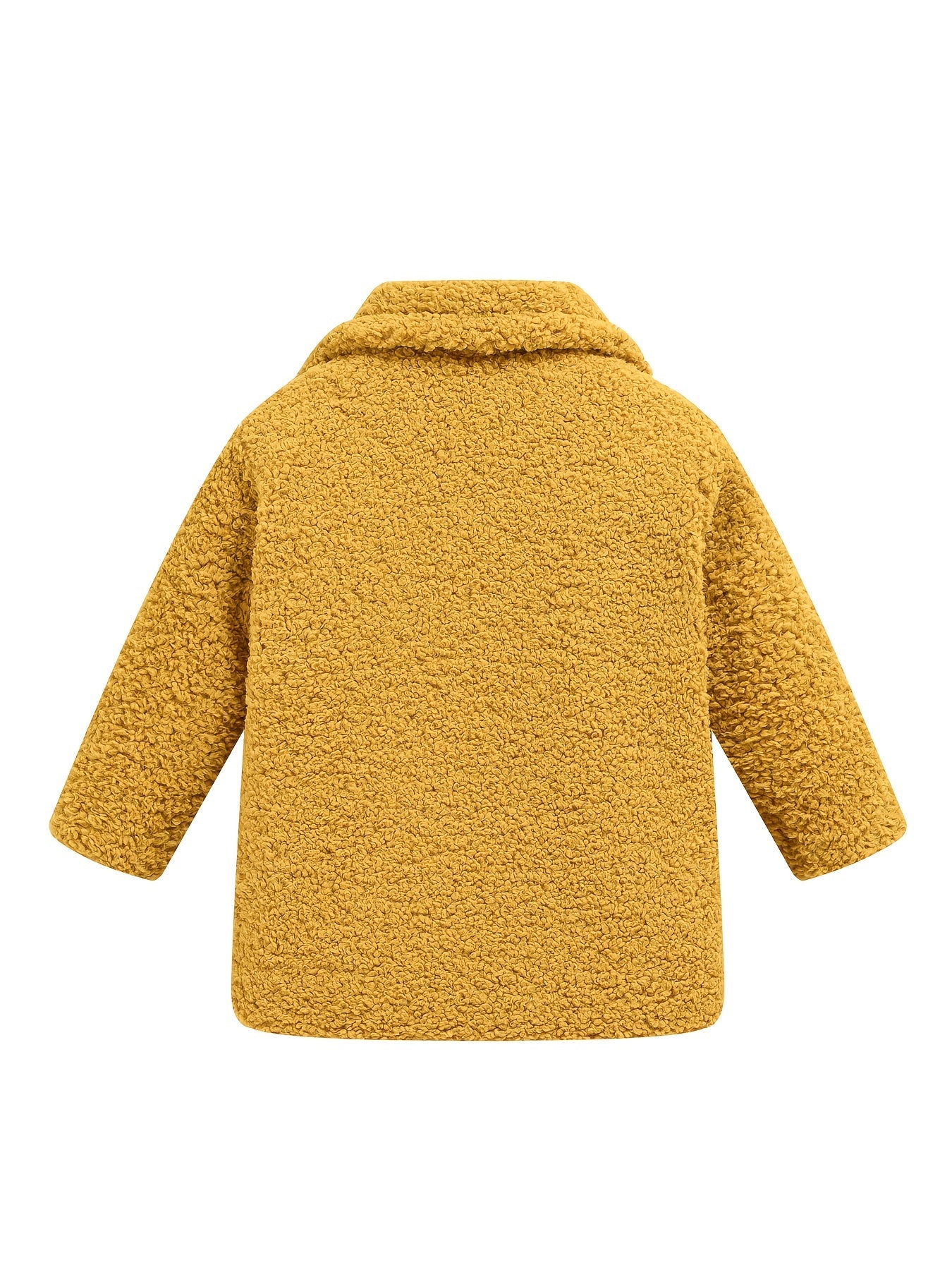 [Cozy Fleece Jacket] Cozy Fleece Jacket for Girls - Two-Tone Color Block with Plush Lining, Long Sleeves & Button Front, Casual Korean Style Winter Outerwear | Button-Up Front Jacket | Plush Lining Jacket