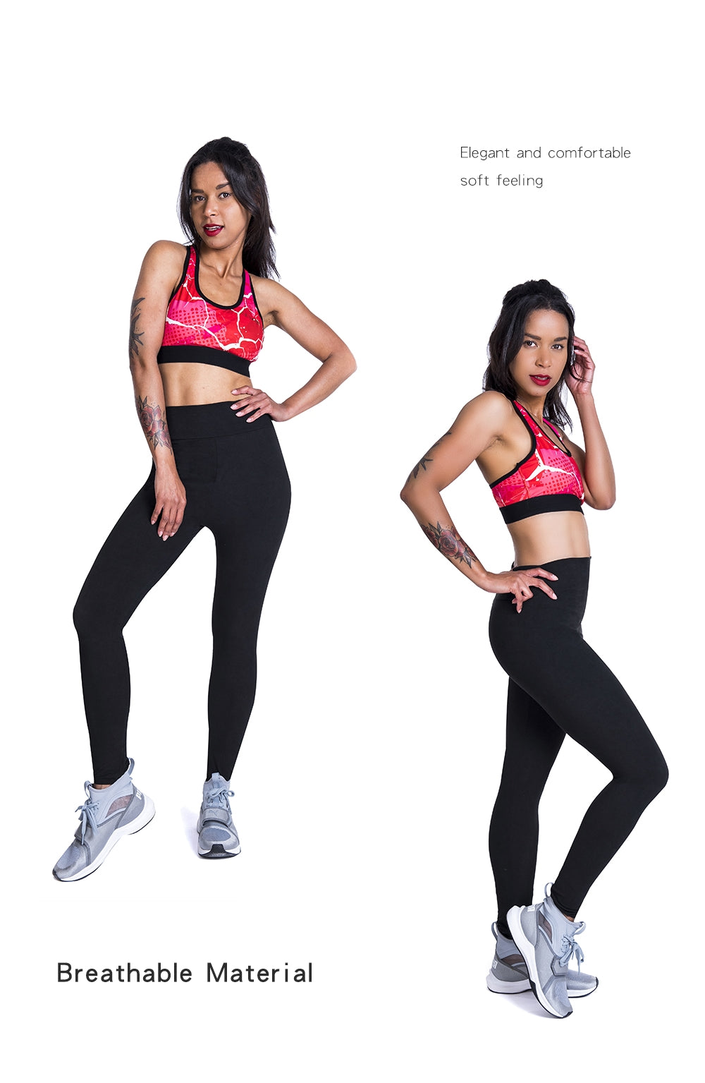 [Popular Choice] High-Waist Solid Color Leggings for Women, Stretchy Polyester Spandex Pants, Machine Washable