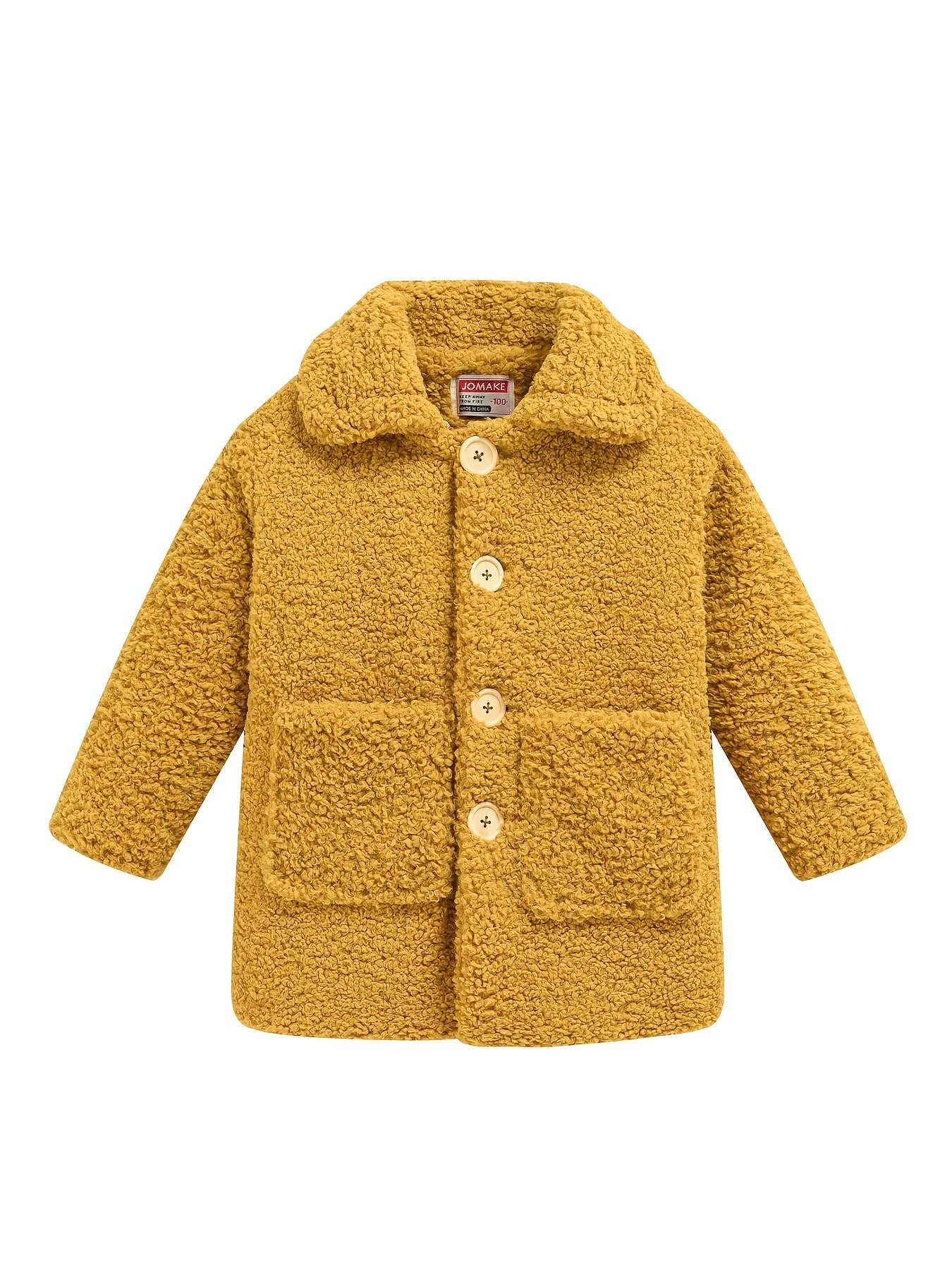 [Cozy Fleece Jacket] Cozy Fleece Jacket for Girls - Two-Tone Color Block with Plush Lining, Long Sleeves & Button Front, Casual Korean Style Winter Outerwear | Button-Up Front Jacket | Plush Lining Jacket
