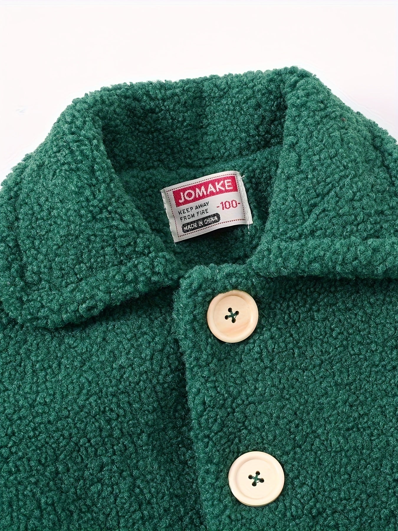 [Cozy Fleece Jacket] Cozy Fleece Jacket for Girls - Two-Tone Color Block with Plush Lining, Long Sleeves & Button Front, Casual Korean Style Winter Outerwear | Button-Up Front Jacket | Plush Lining Jacket