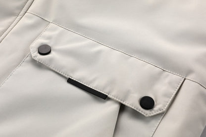 Men'S Winter Windbreaker Jacket with Warm Hood - Maroon Zip-Up Outdoor Coat, Stand Collar, Multiple Pockets, Casual Sporty Design for Cold Weather, Winter Jacket