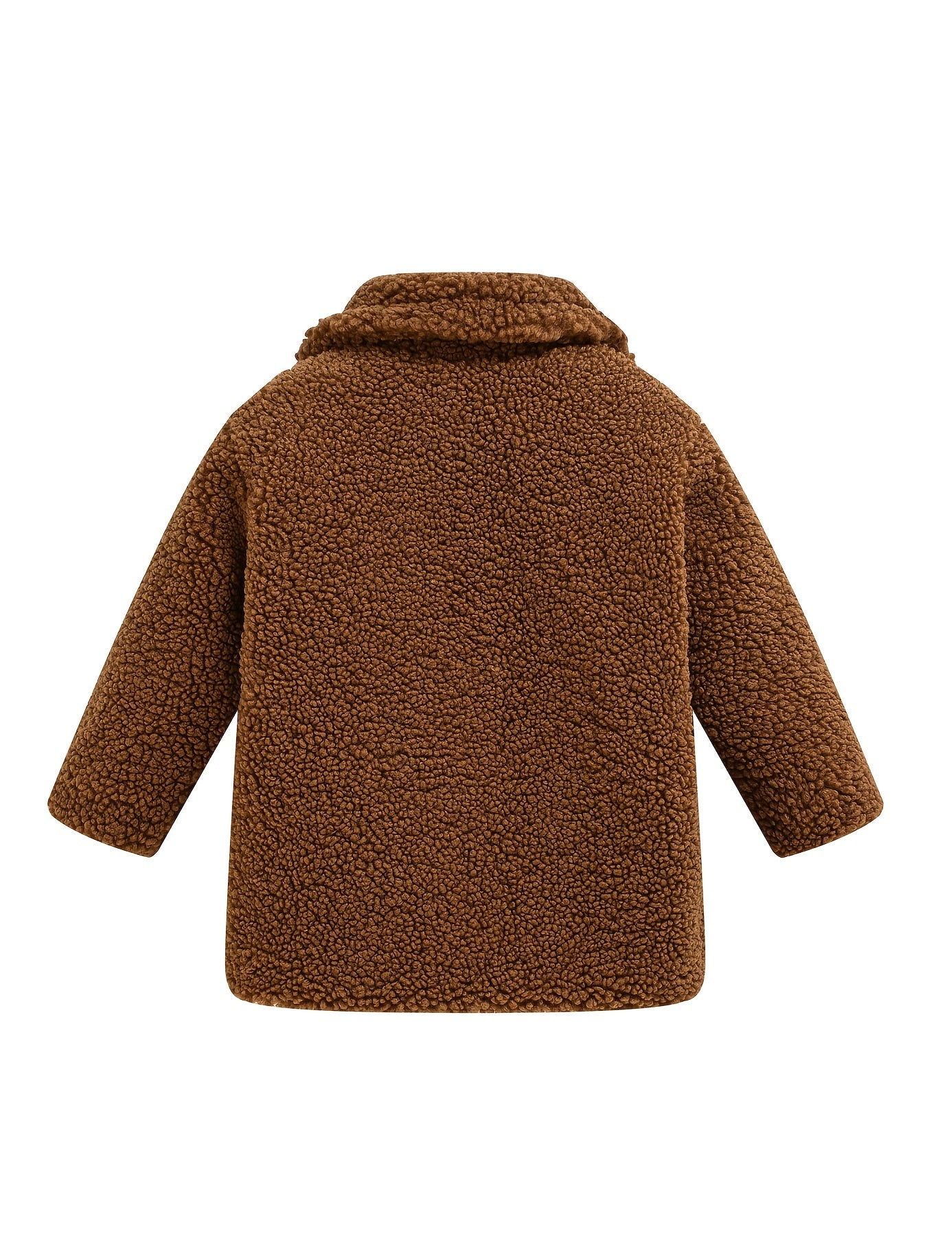 [Cozy Fleece Jacket] Cozy Fleece Jacket for Girls - Two-Tone Color Block with Plush Lining, Long Sleeves & Button Front, Casual Korean Style Winter Outerwear | Button-Up Front Jacket | Plush Lining Jacket