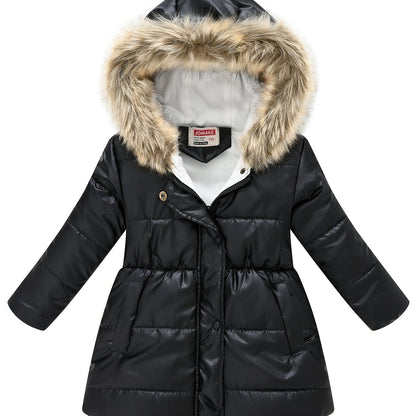 New Winter Thickened Hooded Jacket for Boys and Girls, Medium to Long Length