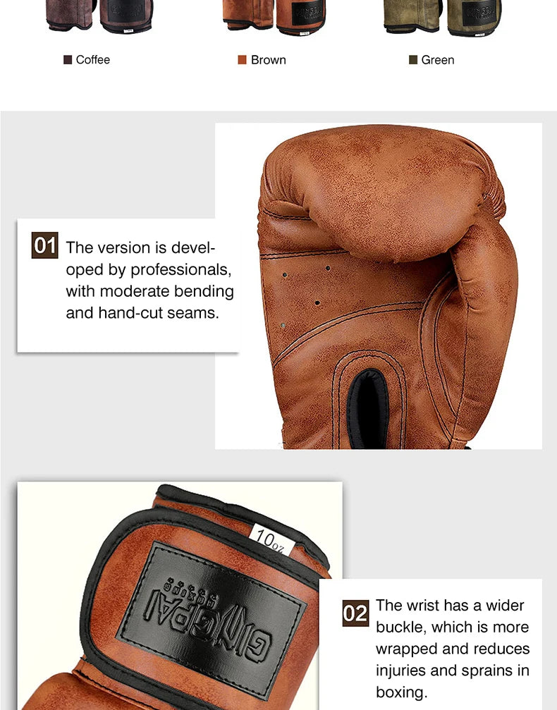 Wholesale Adult Men's Boxing Gloves Sandbag Training Punching Gloves 8 10 12oz MMA Fight Boxing Muay Thai Match Special Gloves