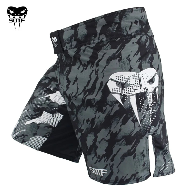 SUOTF MMA Fighting red and black sports fitness breathable Tiger Muay Thai Glory boxing clothing short muay thai boxing shorts