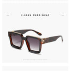 Brand fashion sunglasses for ladies Uv400 glasses with double frames and large frames Luxuriously decorated large face chameleon