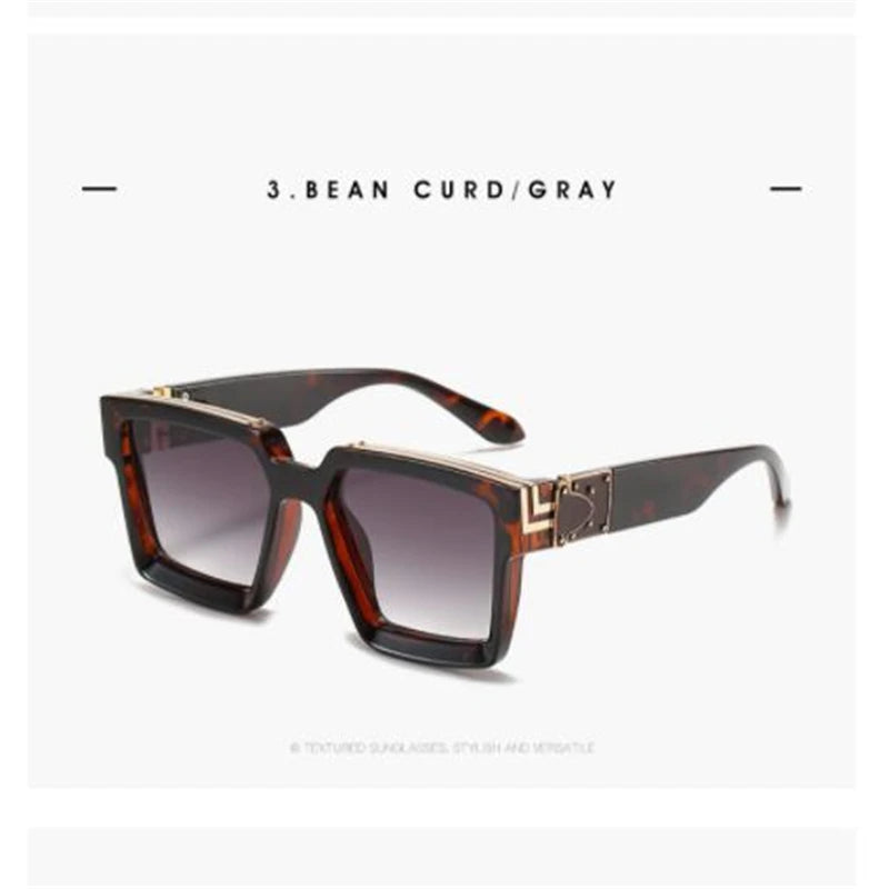 Brand fashion sunglasses for ladies Uv400 glasses with double frames and large frames Luxuriously decorated large face chameleon