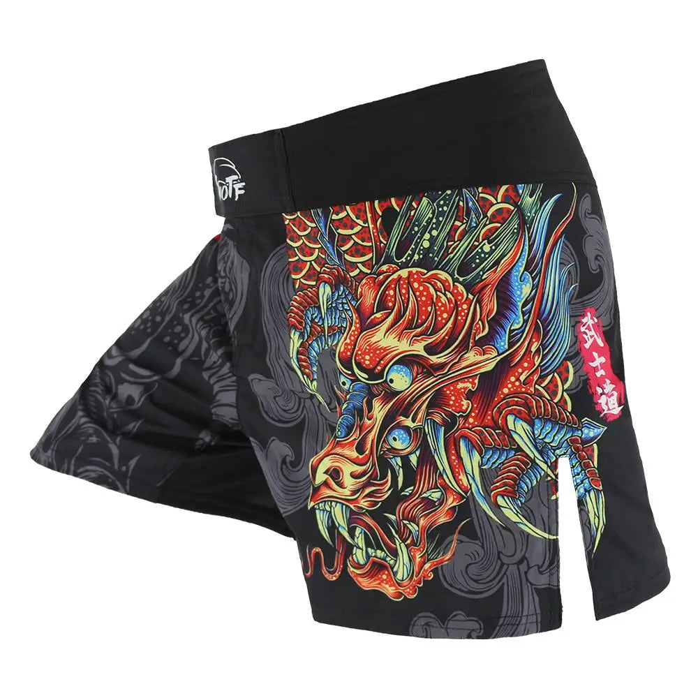 SUOTF MMA Fighting red and black sports fitness breathable Tiger Muay Thai Glory boxing clothing short muay thai boxing shorts