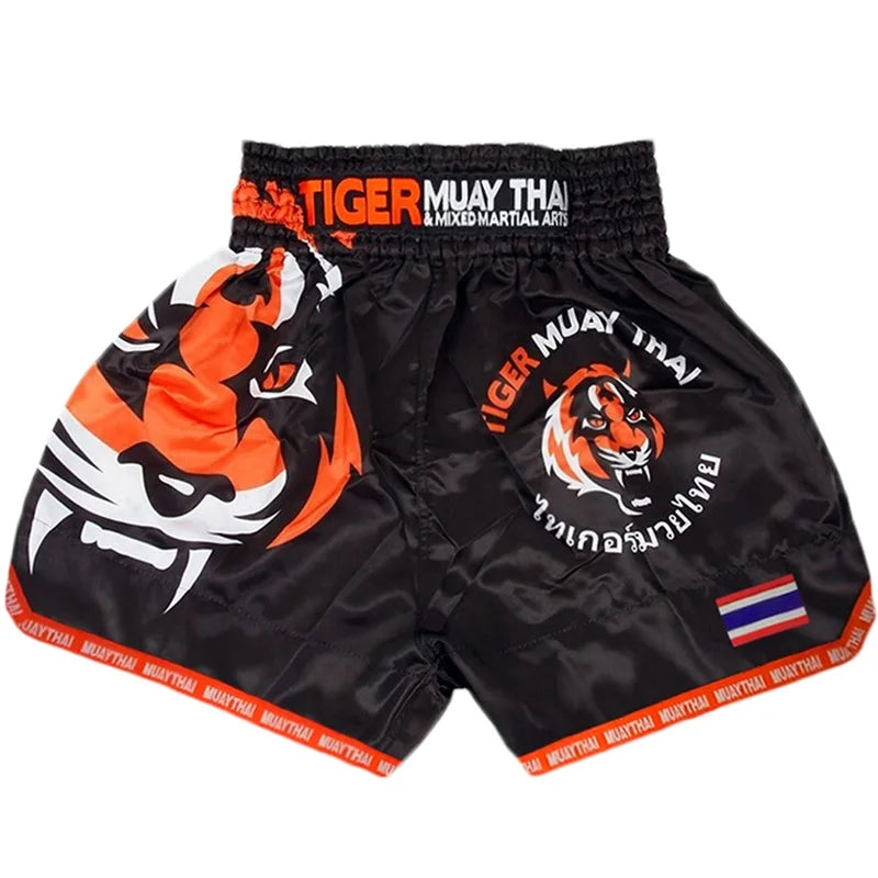 SUOTF MMA Fighting red and black sports fitness breathable Tiger Muay Thai Glory boxing clothing short muay thai boxing shorts