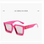 Brand fashion sunglasses for ladies Uv400 glasses with double frames and large frames Luxuriously decorated large face chameleon
