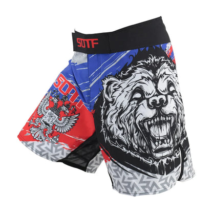 SUOTF MMA Fighting red and black sports fitness breathable Tiger Muay Thai Glory boxing clothing short muay thai boxing shorts