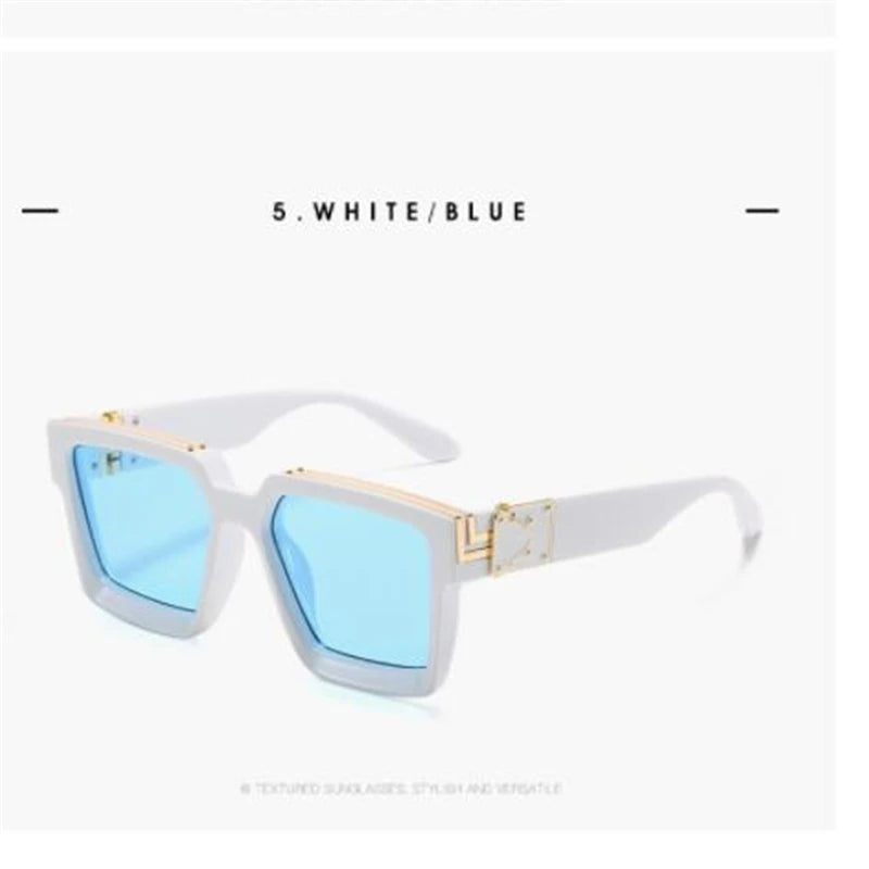 Brand fashion sunglasses for ladies Uv400 glasses with double frames and large frames Luxuriously decorated large face chameleon