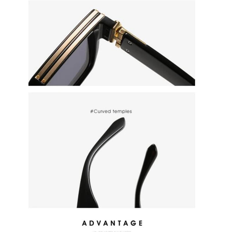 Brand fashion sunglasses for ladies Uv400 glasses with double frames and large frames Luxuriously decorated large face chameleon