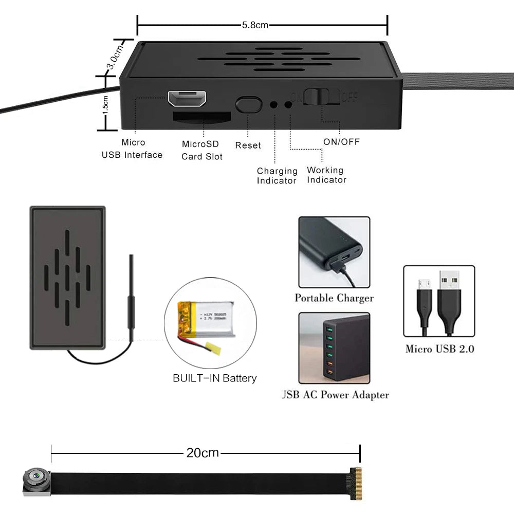 HD 1080P DIY Portable 4K WiFi IP Mini Camera Motion Detection Remote View P2P wireless Micro Camcorder Loop Recording  with batt