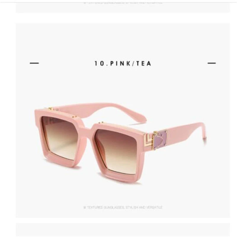Brand fashion sunglasses for ladies Uv400 glasses with double frames and large frames Luxuriously decorated large face chameleon