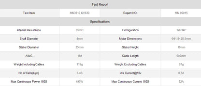T-Motor Mn3110 Multirotor Fixed Wing Uav Motor for Various Multi-Rotor Vtol and Fixed Wings Photography