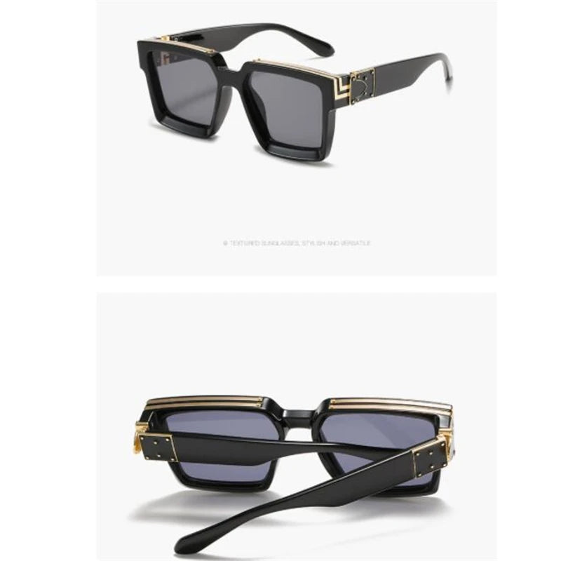 Brand fashion sunglasses for ladies Uv400 glasses with double frames and large frames Luxuriously decorated large face chameleon