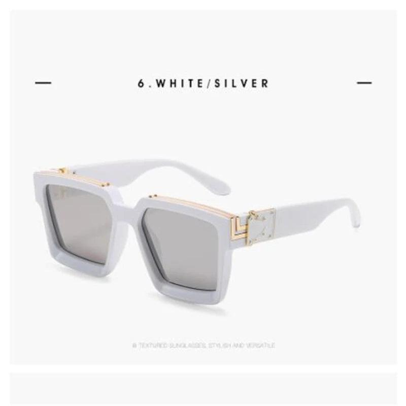 Brand fashion sunglasses for ladies Uv400 glasses with double frames and large frames Luxuriously decorated large face chameleon