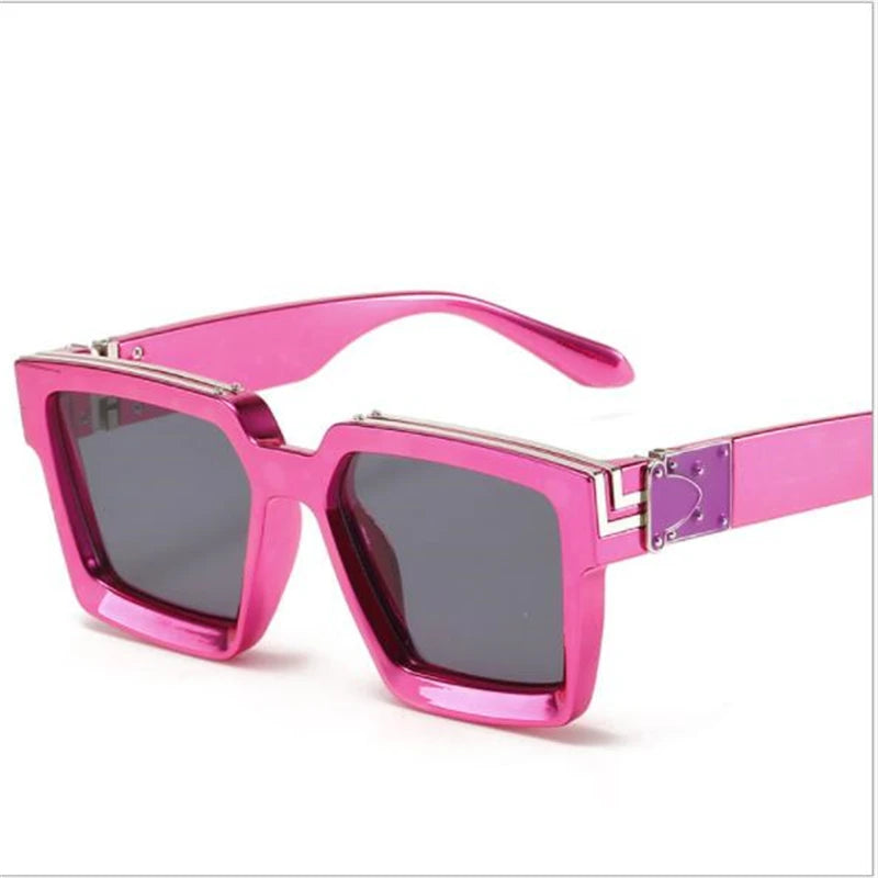 Brand fashion sunglasses for ladies Uv400 glasses with double frames and large frames Luxuriously decorated large face chameleon