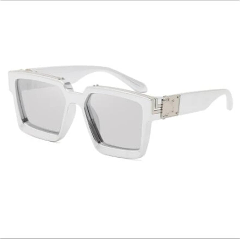 Brand fashion sunglasses for ladies Uv400 glasses with double frames and large frames Luxuriously decorated large face chameleon