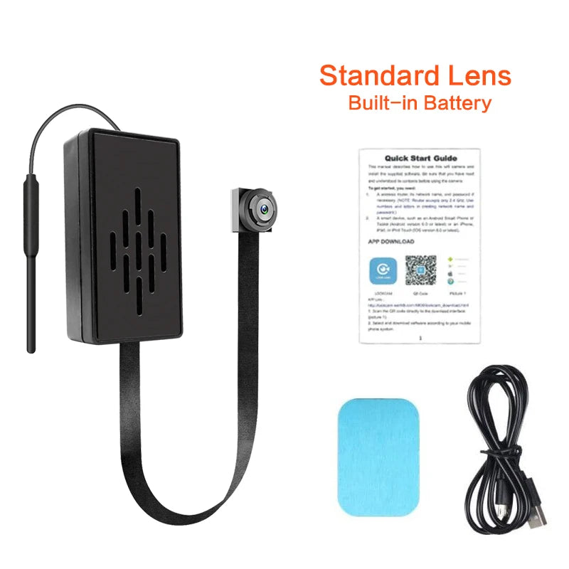 HD 1080P DIY Portable 4K WiFi IP Mini Camera Motion Detection Remote View P2P wireless Micro Camcorder Loop Recording  with batt