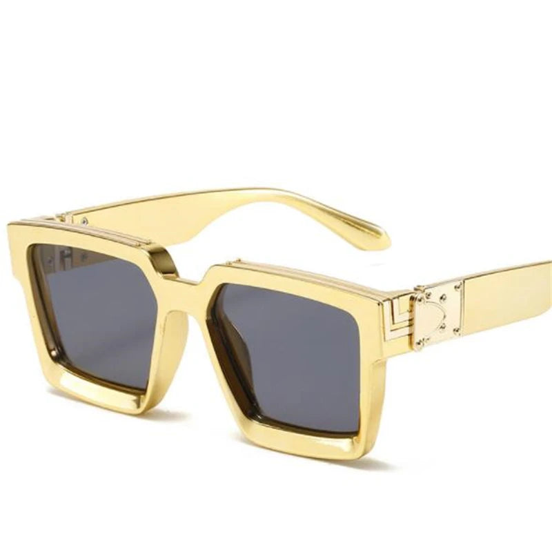 Brand fashion sunglasses for ladies Uv400 glasses with double frames and large frames Luxuriously decorated large face chameleon