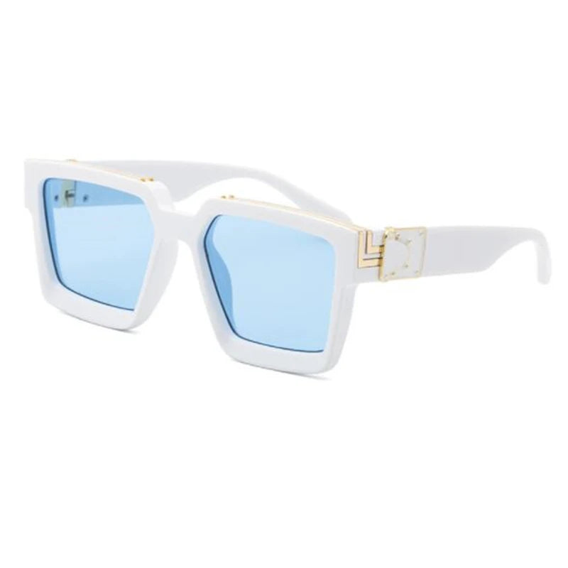 Brand fashion sunglasses for ladies Uv400 glasses with double frames and large frames Luxuriously decorated large face chameleon