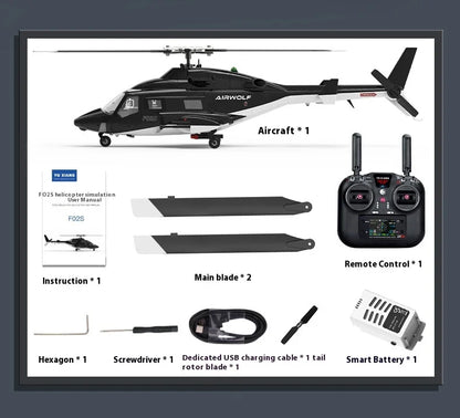 Yuxiang F02s Flying Wolf Armed Helicopter Rc Remote Control Aircraft Gps Positioning Automatic Return 1:34 Aircraft Model