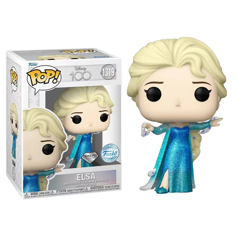 Funko Pop Disney Figure Frozen Elsa Diamond Glitter #1319 The Snow Queen Vinyl Figure Collectible Limited Edition Model Toy Gift