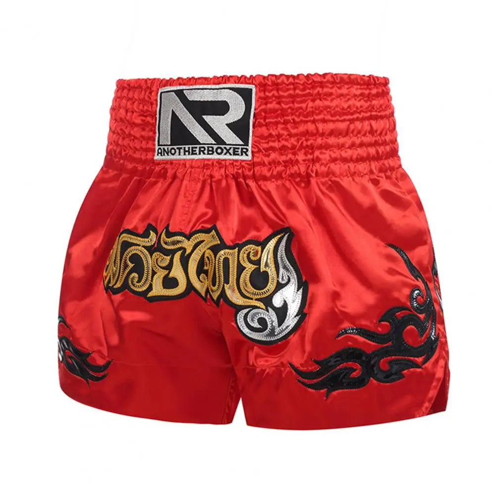 Sports Boxing Shorts Women Men High Elasticity Breathable Muay Thai Cord Design Trunks Kickboxing Shorts