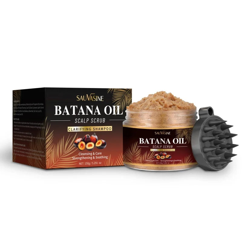 150g Batana Oil Scalp Scrub for Strengthening Hair Deep Cleaning Nourishing Soothing Shampoo for Sensitive Scalp Hair Care