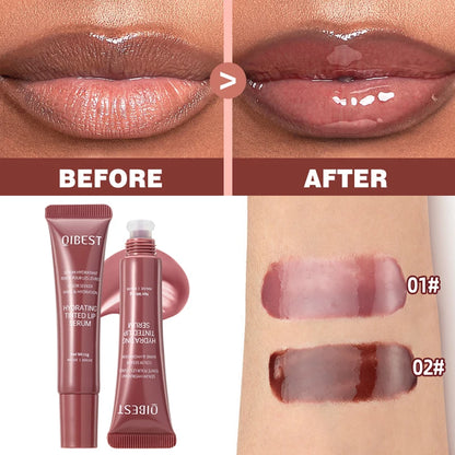 New Nude Red Bean Clear Water Gloss Glass Lip Gloss Moisturizing Chocolate Mirror Gloss Plumping Lip Tint Lip Cream Makeup 12g
